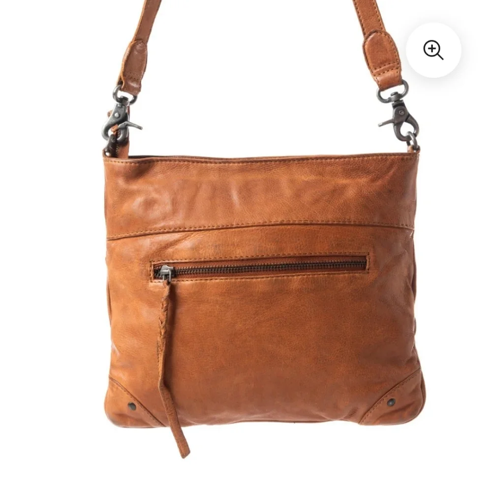 Myra Bag Brown Leather Crossbody - Picture 3 of 4